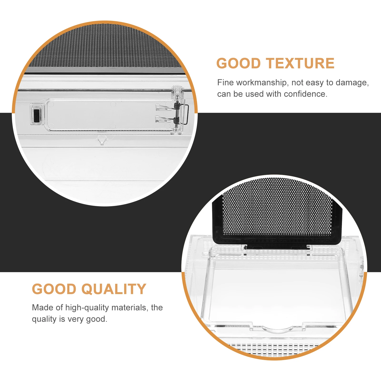 

1pc Plastic Reptile Ventilated Lightweight Habitat Container For Turtles Spiders Snakes Hermit Crabs Clear