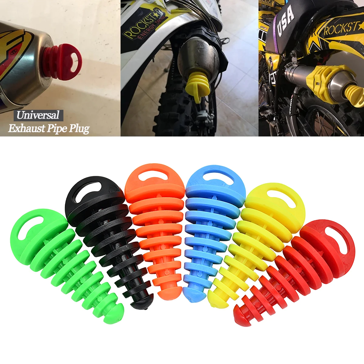 Exhaust Pipe Plug Motorcycle Motocross Tailpipe PVC Air Bleeder Plug Wash Plug Pipe Protector for Honda KTM Yamaha Kawasaki