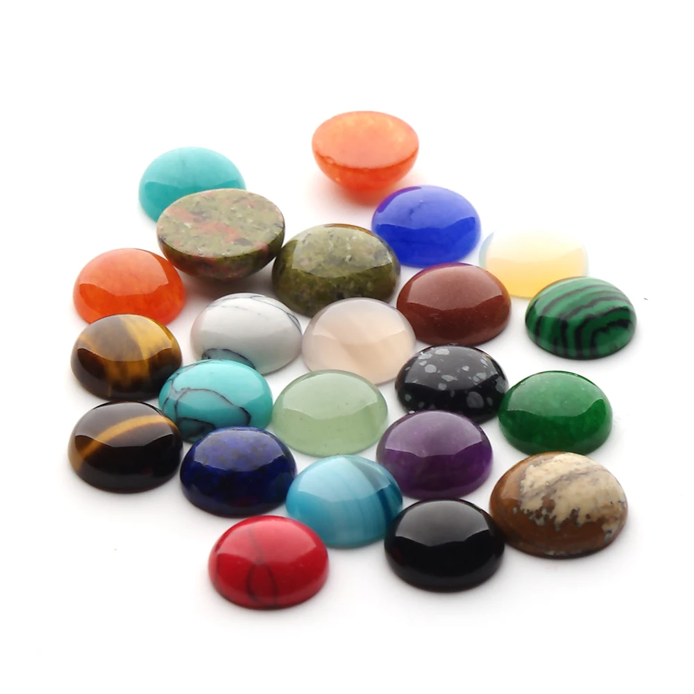 10 pz/lotto 4-12mm cabochon rotondi in pietra naturale perline per fai da te anello orecchino braccialetto collana fare risultati di gioielli