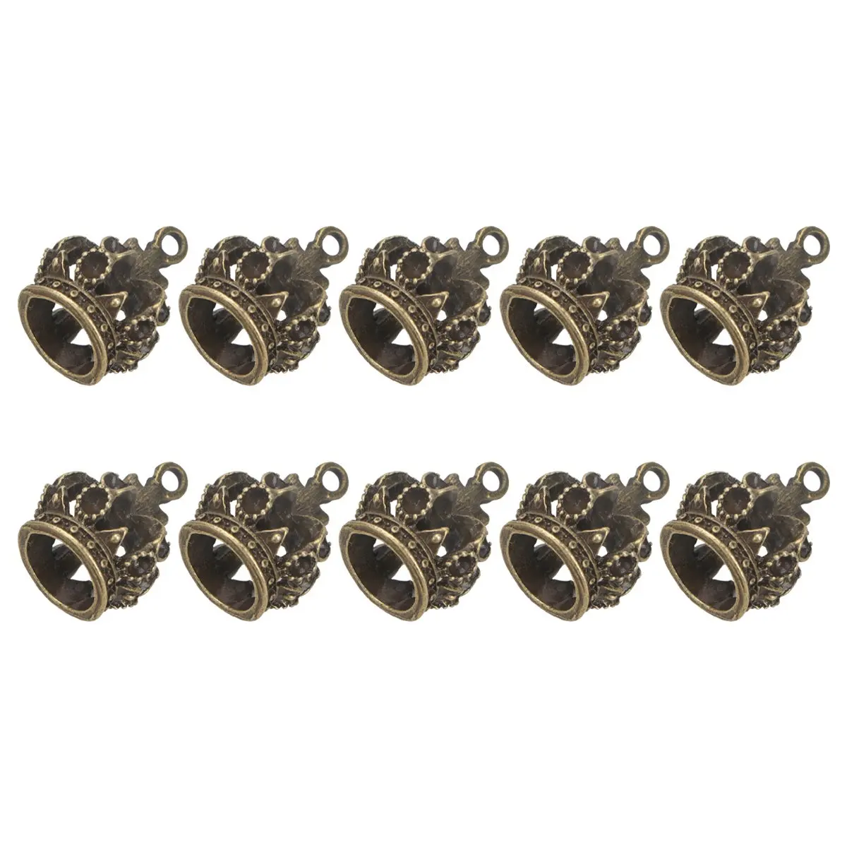 

10Pcs Alloy Crown Pendants Bronze DIY Hanging Ornaments for Sweater Chain Cellphone Decorative Accessories Craft Kit