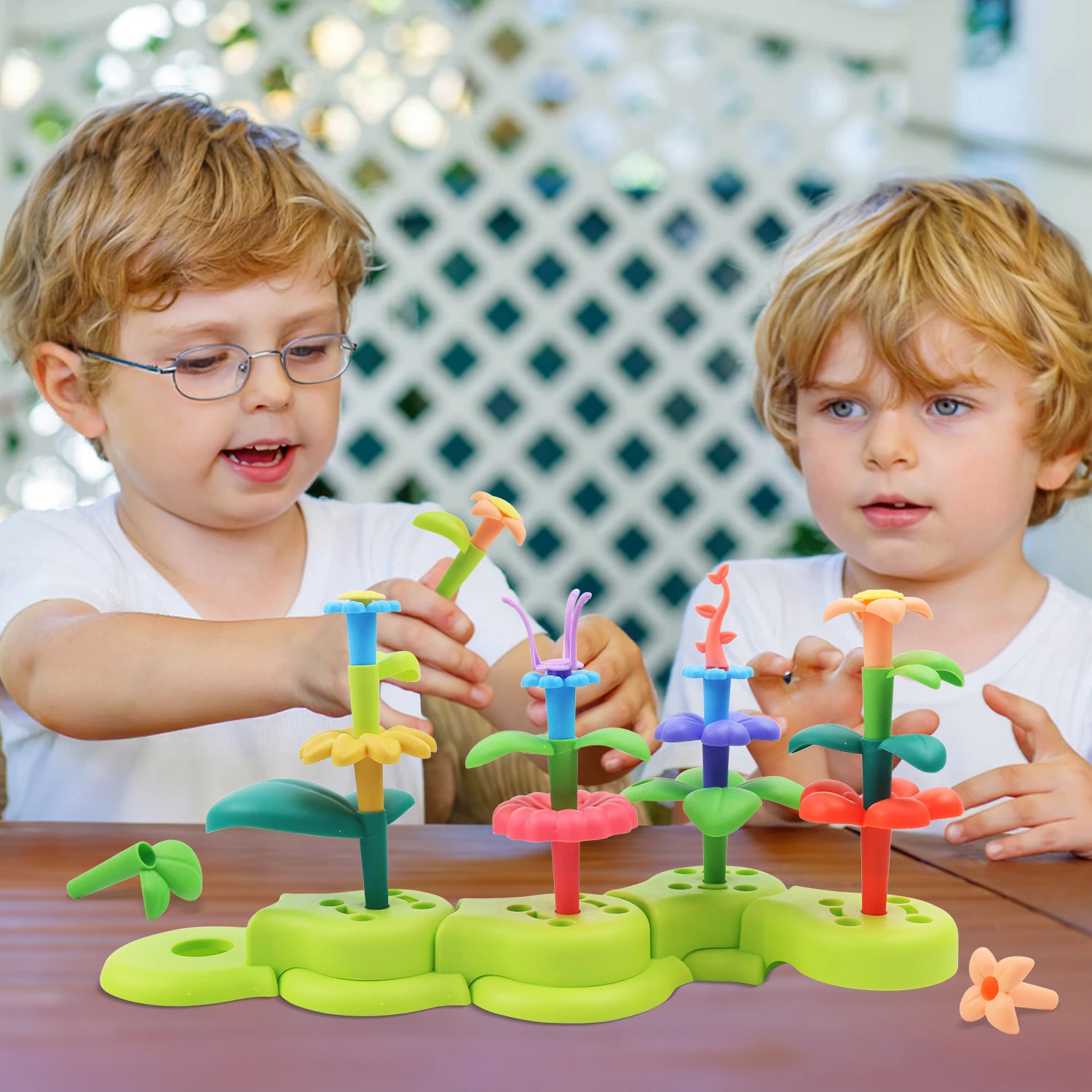 Jouets de puzzle de bloc de construction pour enfants, blocs de construction de grande particule de jardin polyvalents, éducation de la petite enfance, cadeaux d'anniversaire