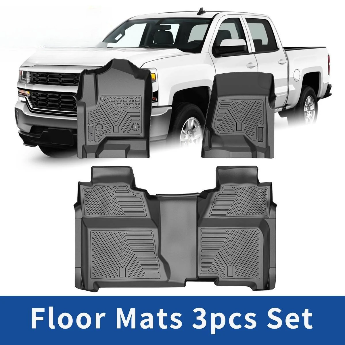 

3D-коврики для пола для Silverado/Sierra 1500 2500HD 3500HD Crew Cab 2014-2018 годов выпуска