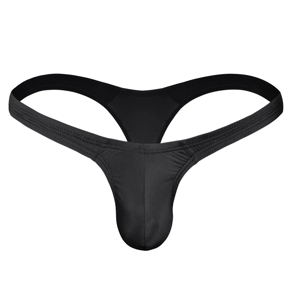 Men Sexy Solid Lingerie Low Rise T-back Thong Bulge Pouch Underwear Jockstrap Briefs Breathable Elastricity Soft Panties