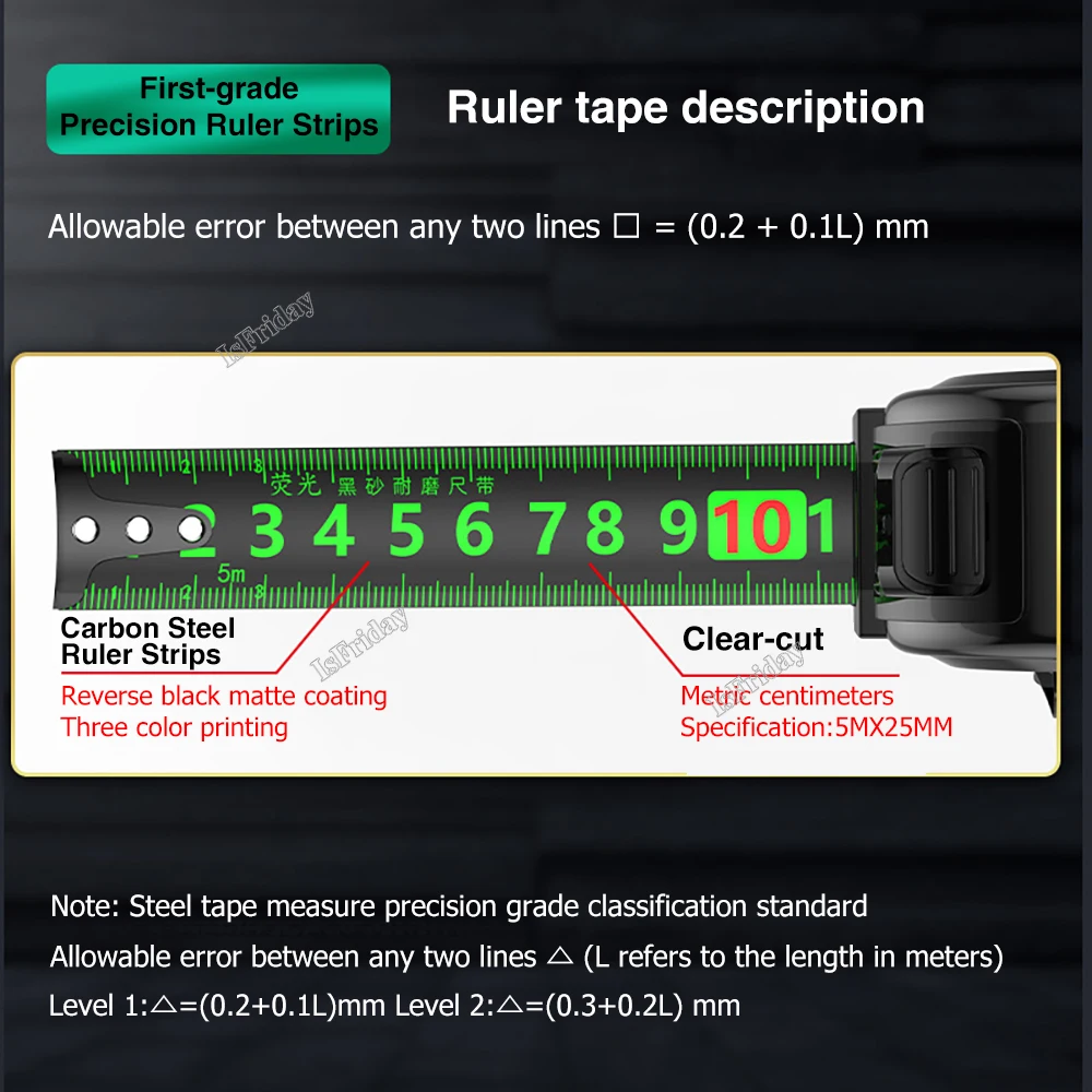 5/7.5/10M Metric Tape Measure Stainless Steel Anti-corrosion Retractable Metric Ruler Hollow Design Woodworking Measuring Tool