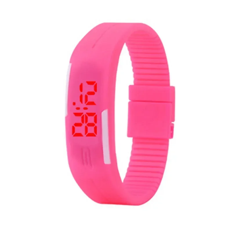 New Digital LED Watches Candy Color Silicone Rubber Touch Screen Digital Watches Women Men Children Bracelet Sports Wristwatch