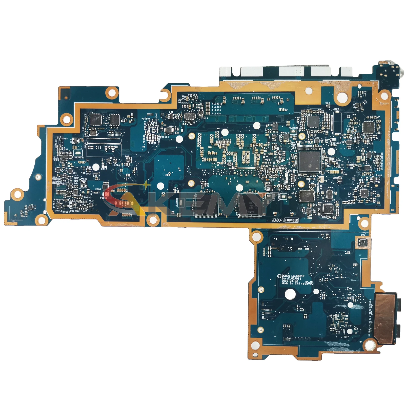 Para dell latitude 12 7200 2-em-1 placa-mãe do portátil ddb20 LA-G661P i5-8365U ram 16g 0tjfg7 notebook mainboard testado ok