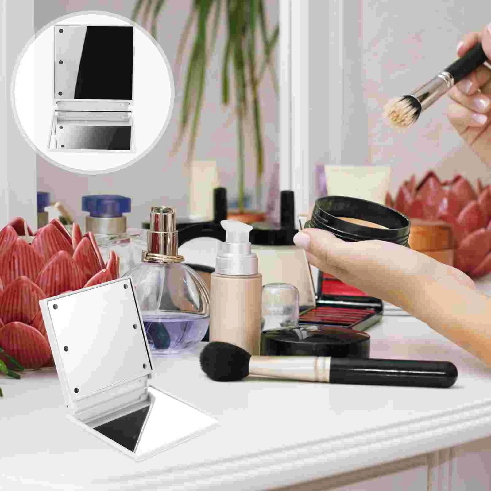 Make-up Mirror Portable Foldable LED Vanity Makeup Mini Beauty Abs Travel Mirrors