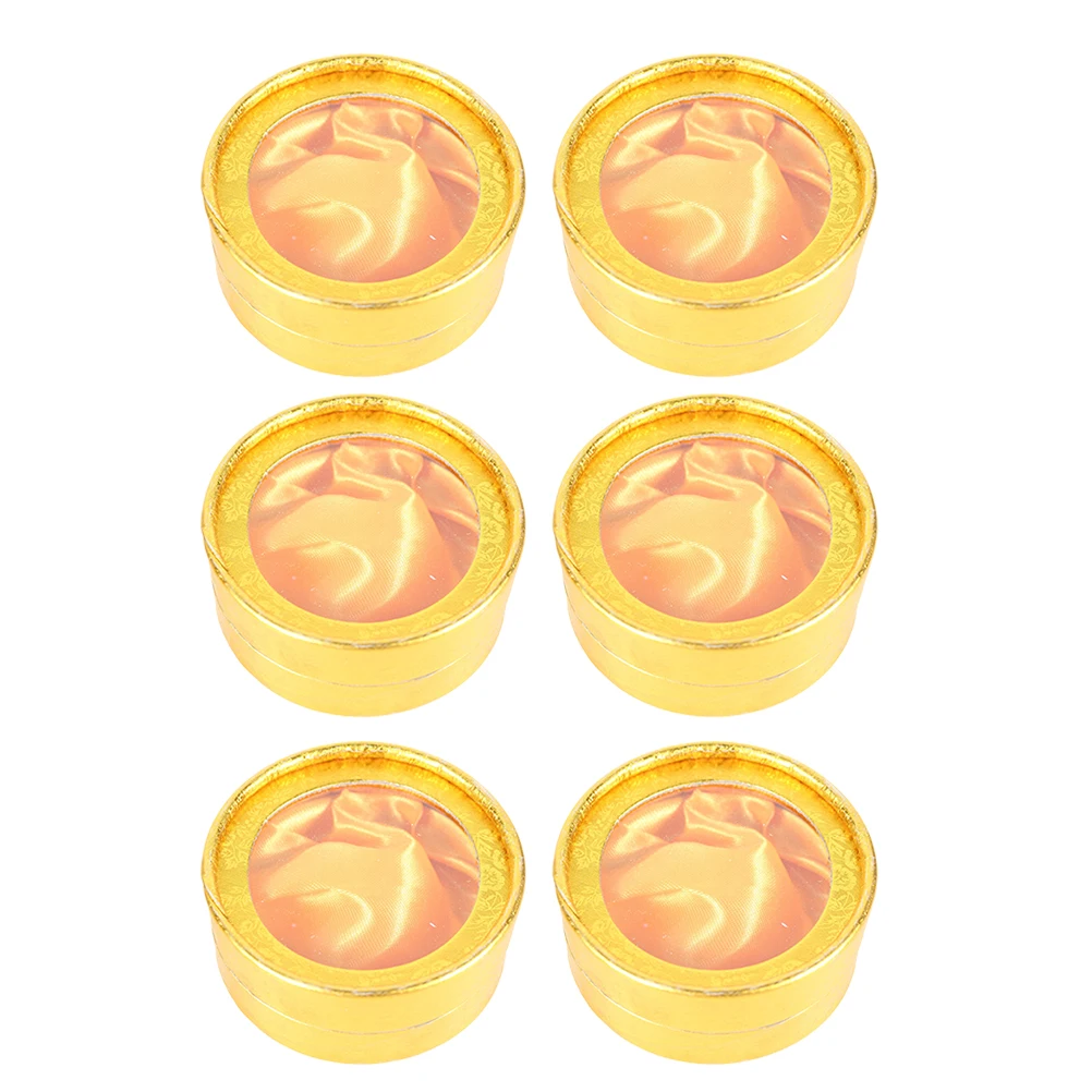 

6 Pcs Mini Jewelry Box Lightweight Compact Storage for Bracelets Earrings Necklace Gift Packaging Golden Color Dustproof