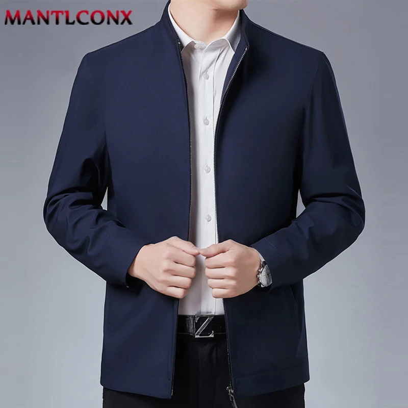 

Spring New Social Jackets for Men Blazer Stand Collar Casual Men's Jacket Solid Color Business Office Dress Coat Outerwear M-3XL