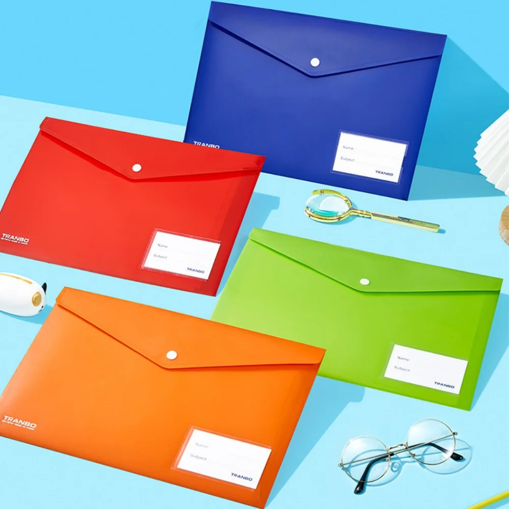 

File Bag A4 A5 Office Information Bag Thickened PP File Bag Waterproof Desk Organizer Desk Storage File Case Document Folders