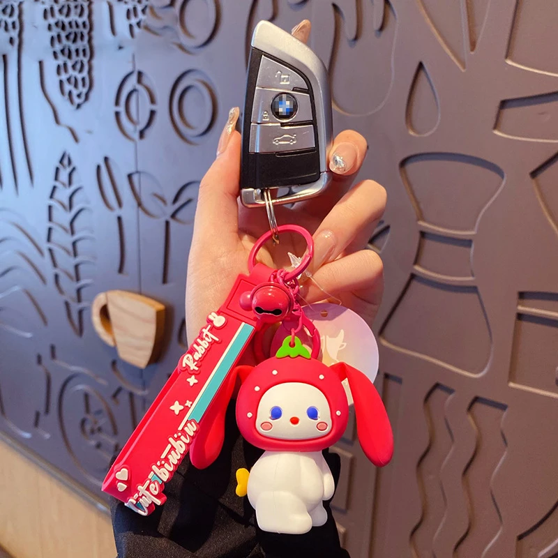 Creative Decompression Squeeze Belly Upright Ear Greedy Rabbit Key Chain Fashion Bag Pendant Keyring Cute Green Frog Keyfob Gift