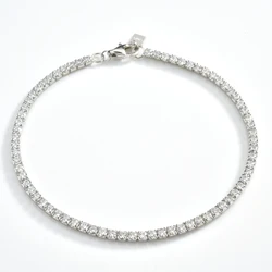 VEWANT 925 Sterling Silver 2mm Tennis CZ Zircon Chain Bracelet Luxury Fine Jewelry Ctystal Wholesale Jewels