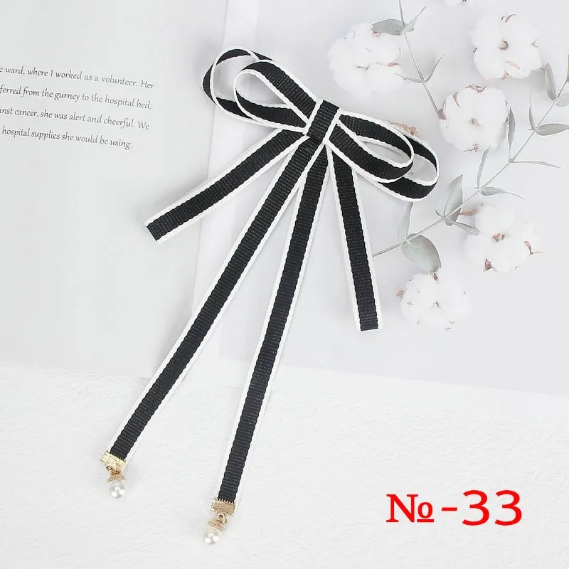Perle Band Brosche Pin Frauen Fliege Vintage Schule Mädchen Weiß Kragen Schmuck Bowknot Shirts Krawatte Candy Farbe Rot Schmetterling – Detail 33
