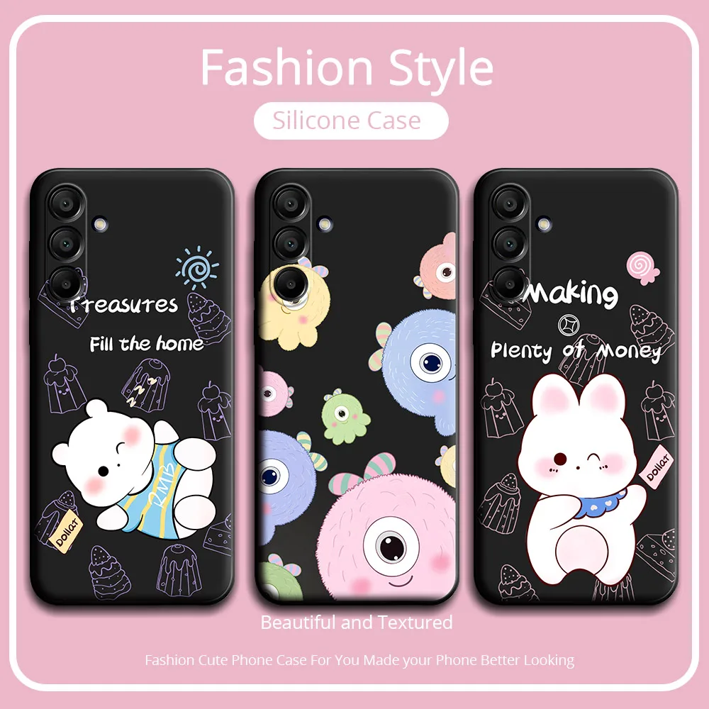 For Samsung Galaxy A16 5G SM-A166E Case Cute Cartoon Soft Silicone Flower Phone Case For SamsungA 16 a16 Back Cover Luck Marble