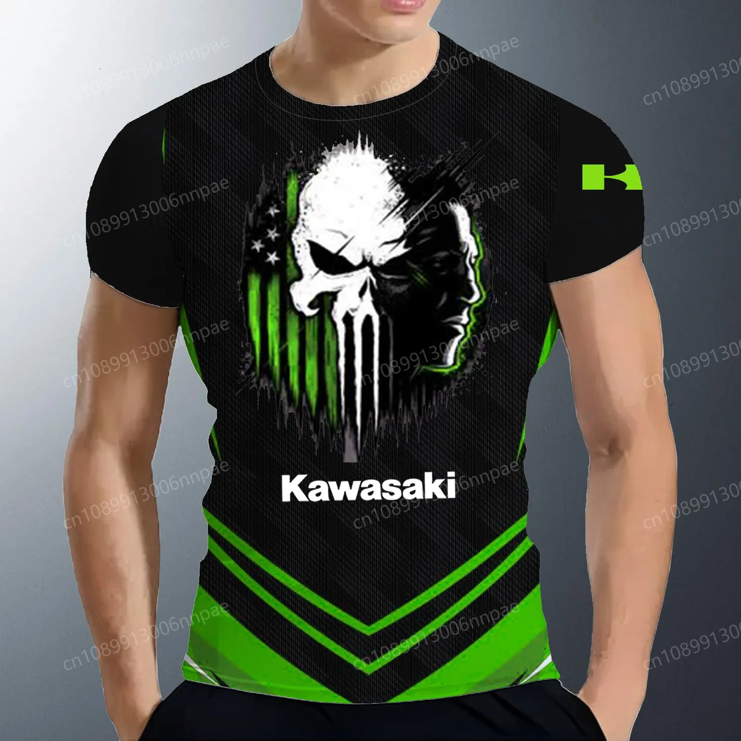 Kawasaki Tee Shirt Men Top Men's Clothing High-quality Streetwear Adventure Oversized T-shirt Motorcycle Fashion Man 2024 Shirts