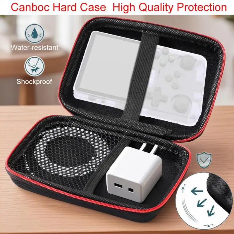 Mallette de rangement 4 en 1 pour Console de jeu, sac de transport de voyage, protecteurs d'écran, Film en verre trempé pour accessoires R36S R36MAX K36