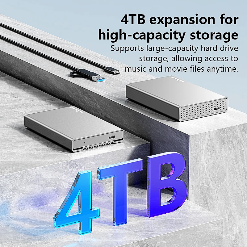 2.5 inch External SATA Hard Drive Enclosure USB 3.1 Type C HDD Enclosure for Laptop
