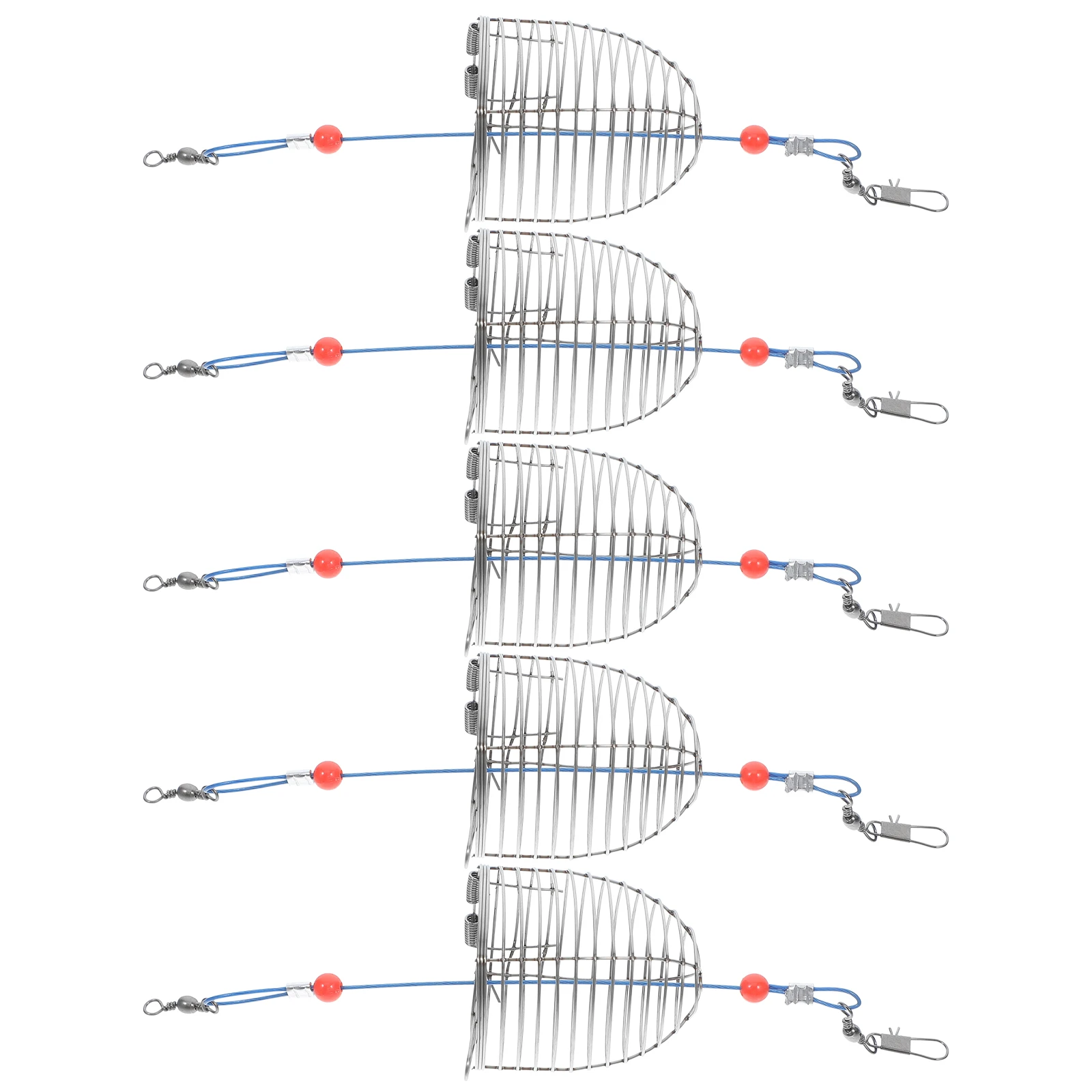 

5pcs Bait Cage Stainless Steel Fishing Tackle Trap Method Feeder Carp Basket Lure Lobster Shrimp Eel Crab Outdoor