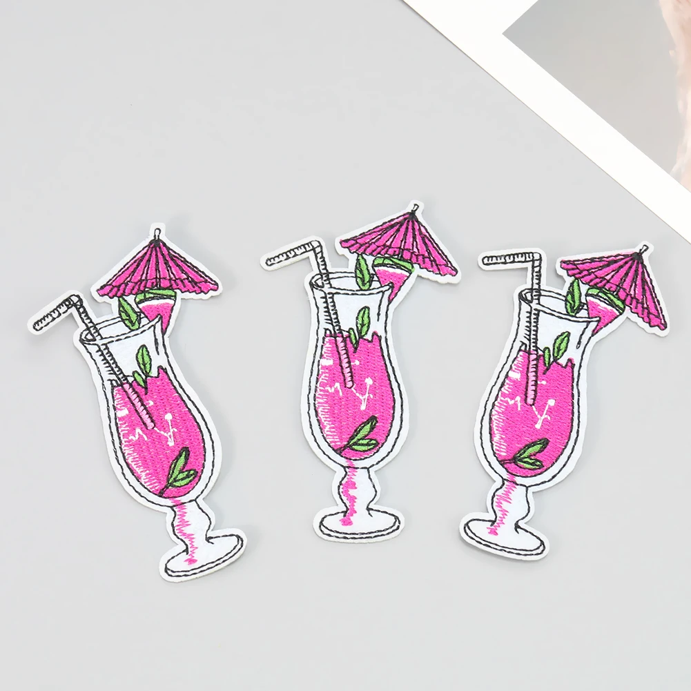 10pcs Cartoon Cup Embroidered Patches Goblet Stickers Ironing T Shirts Jeans Appliques Sewing Bags Pants Decoration Accessories