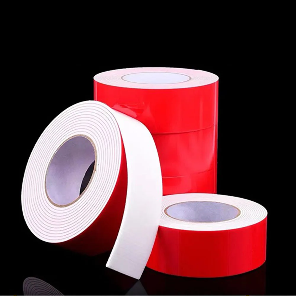 1-2mm White PE High Viscosity Foam Glue Suitable For Sign Photo Frame DIY Decorative Strips Traceless Sponge Double-sided Tape