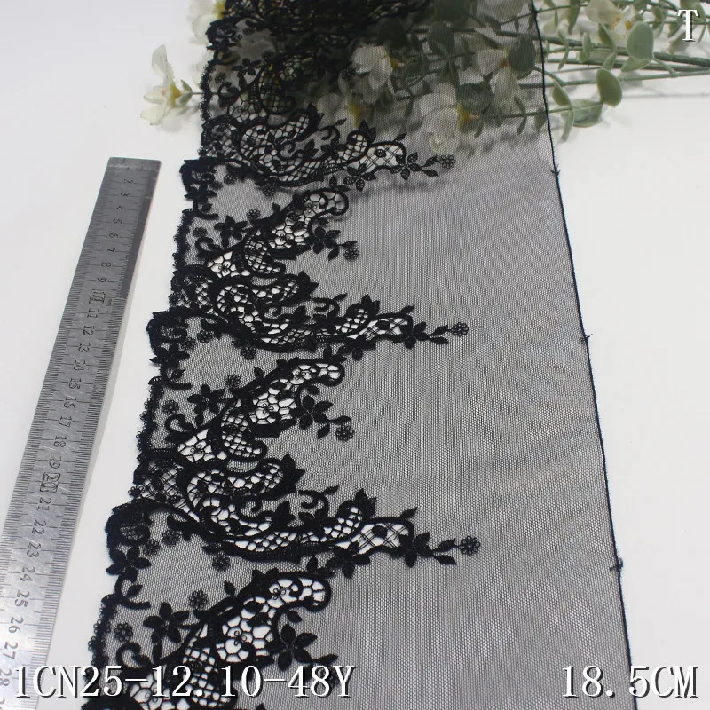 

30Yards Black Hollow out Edge Embroidery Lace Trim For Clothing Accessories Dress Sewing Applique Costume Lace Fabric