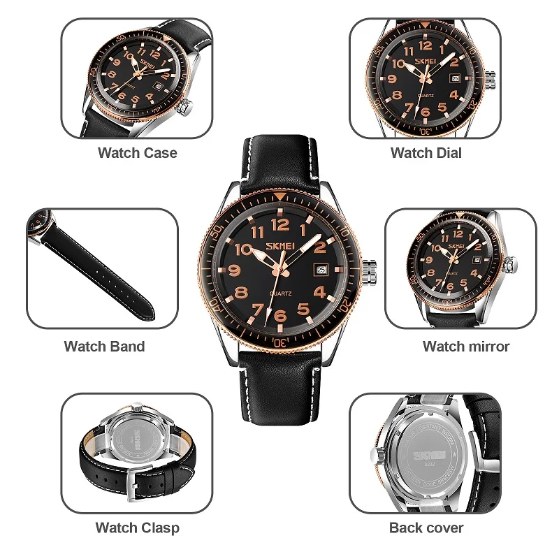 SKMEI Men Watch Top Brand Luxury Business Mens Quartz Watches Full Steel Waterproof Fashion Wristwatch Male Clock Reloj Hombre