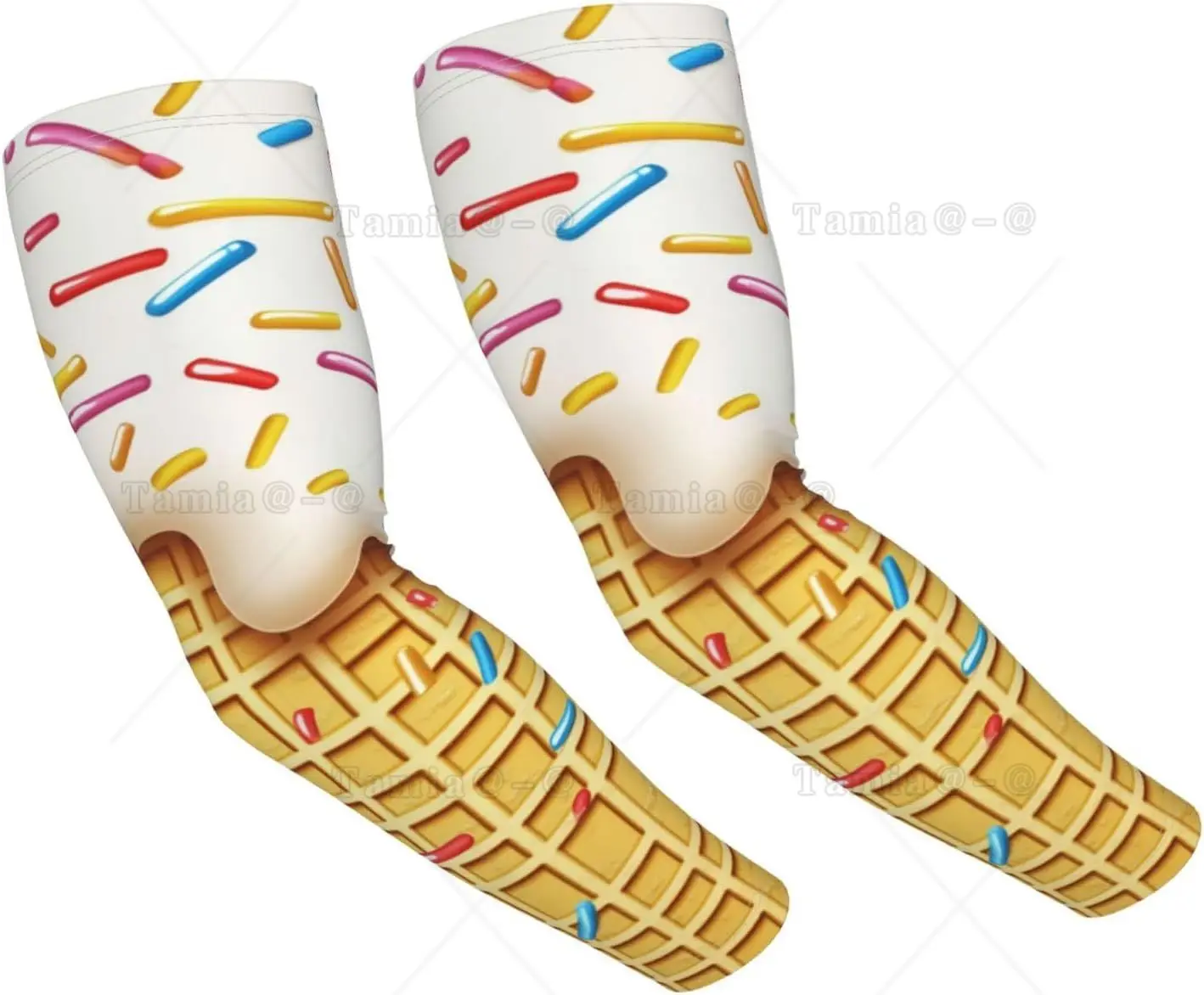 Ice Cream Cooling Arm Sleeves Uv Sun Protection Compression Sleeves Breathable And Lightweight Arm Covers For Men Women