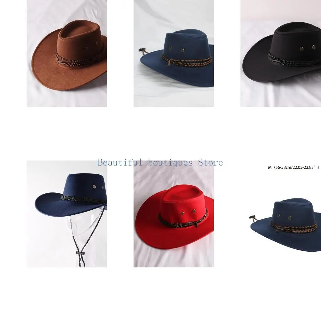 U4LF mit Western-Motiv, braune Farbe, bequemer, atmungsaktiver Stoff, verstellbarer Riemen, unverzichtbar für Partys