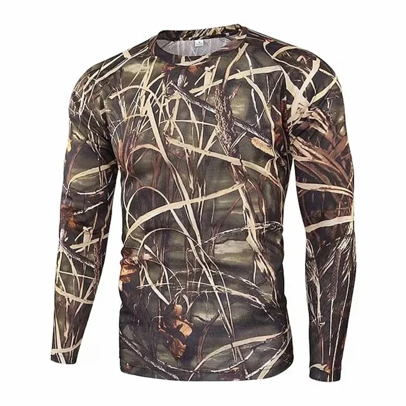 Hunting 3D Printed T-shirt Camo Y2K T-shirt Men's Camo Long Sleeve Spring Autumn Ultra Light Breathable Quick Drying Outdoor Top view 3