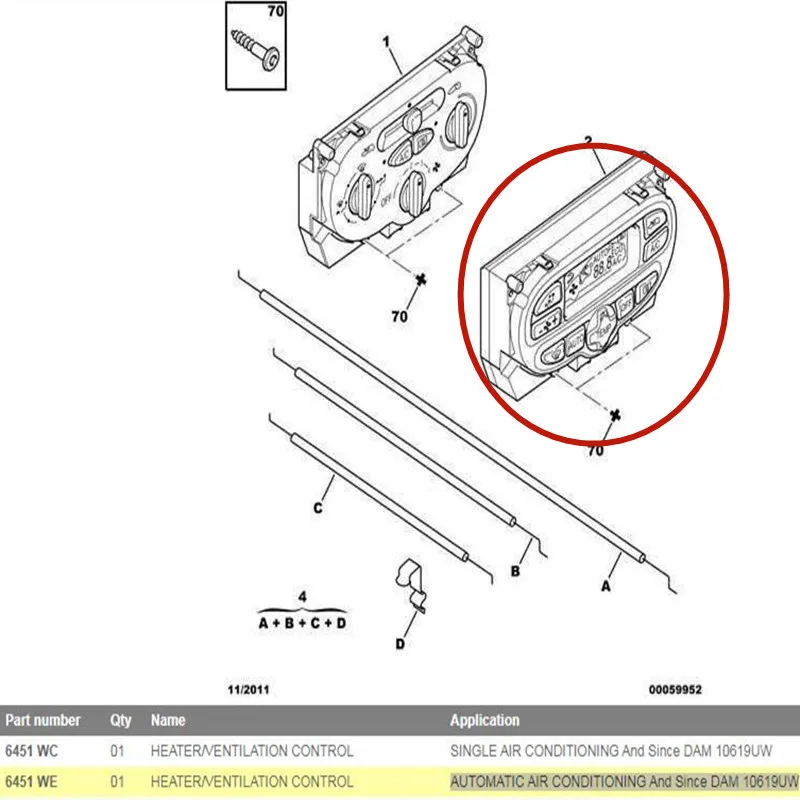 Adatto per Peugeot 206 207 controller del condizionatore d\'aria T3 controllo della ventilazione del riscaldatore aria condizionata automatica dal