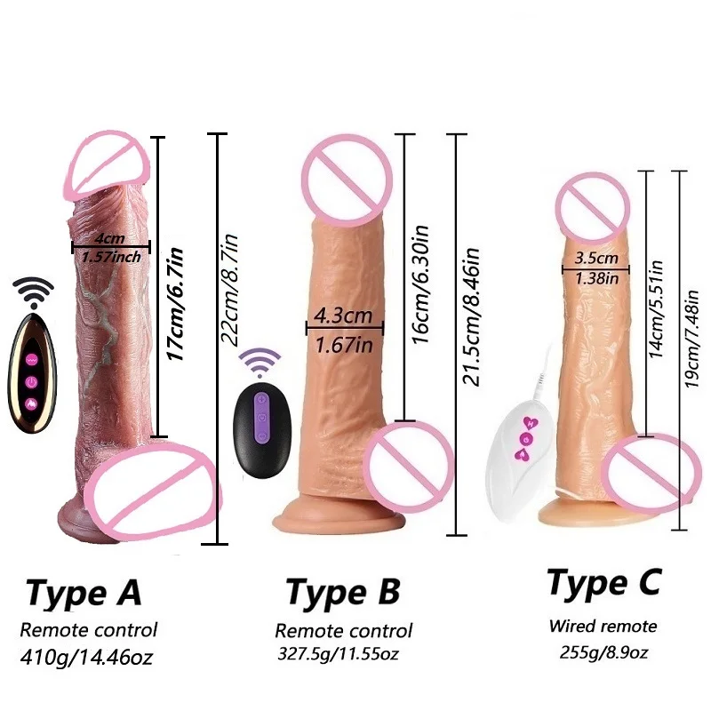 Big Realistic Dildo Vibrator for Women Thick Rubber Penis Thrusting Heating Dildo with Suction Cup Vibrator Dildos for Women