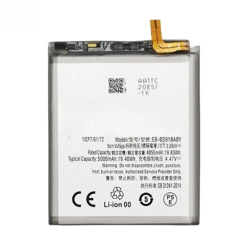 بطارية هاتف EB-BS918ABY عالية السعة 3.88 فولت 5000 مللي أمبير في الساعة لهاتف سامسونج جالاكسي S23 الترا 5G علامة تجارية جديدة عالية الجودة