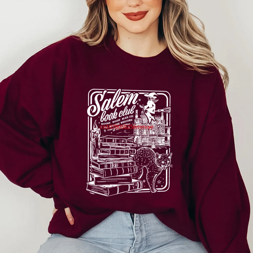 Salem Book Club Sweatshirt Bookish Halloween Sweater Spooky Book Lover Hoodie Salem Witches Shirt Salem Witches Sweatshirts