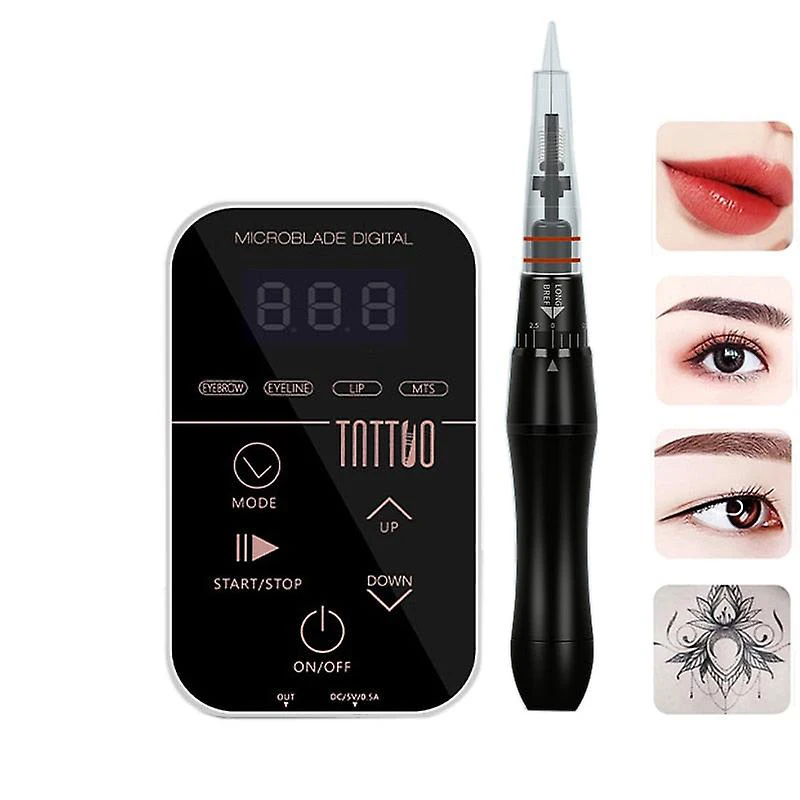 Semi-Permanent Multi-functional Tattoo Machine Kit with Digital Display for Eyebrow Lip Eyeline Non-anesthesia Tattoo Devices