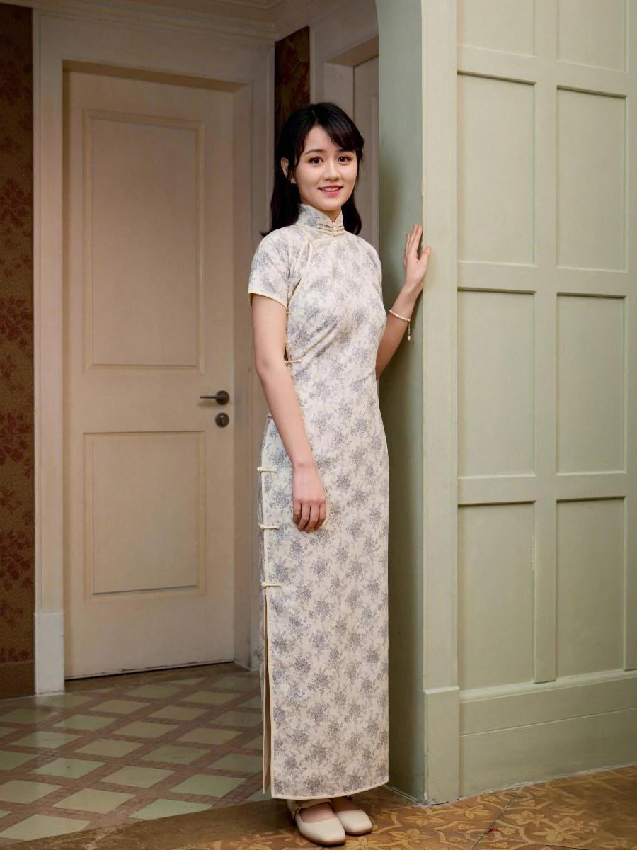 

MJJ Long ort Sve All Buttoned up Linen Artistic Daily Wear Low Slit Spring Summer Autumn Season