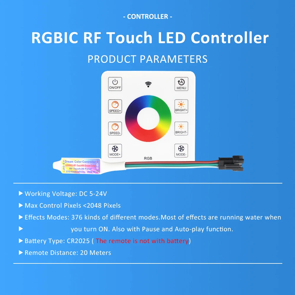 DC24V WS2811 RGBIC COB Digital Running Water Strip Tape Addressable Dream Color LED Flexible Ribbon Touch Remote Controller Lamp