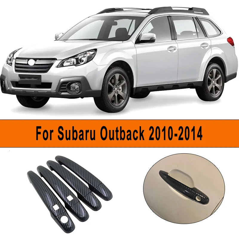 

Chrome Carbon Fiber Car Door Handle Cover Sticker Styling Auto Exterior Accessories For Subaru Outback 2010-2014 2013 2012 2011