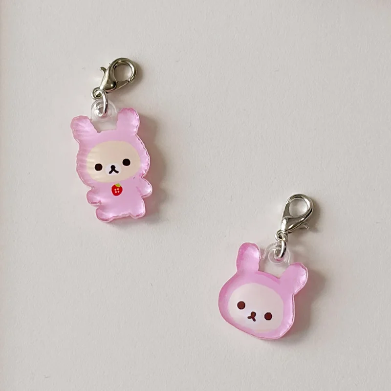 Cute Rilakkuma Keychain Cartoon Lobster Clasp Charm Ornament Creativity Anime Peripherals Backpack Zipper Accessories Gift Toy