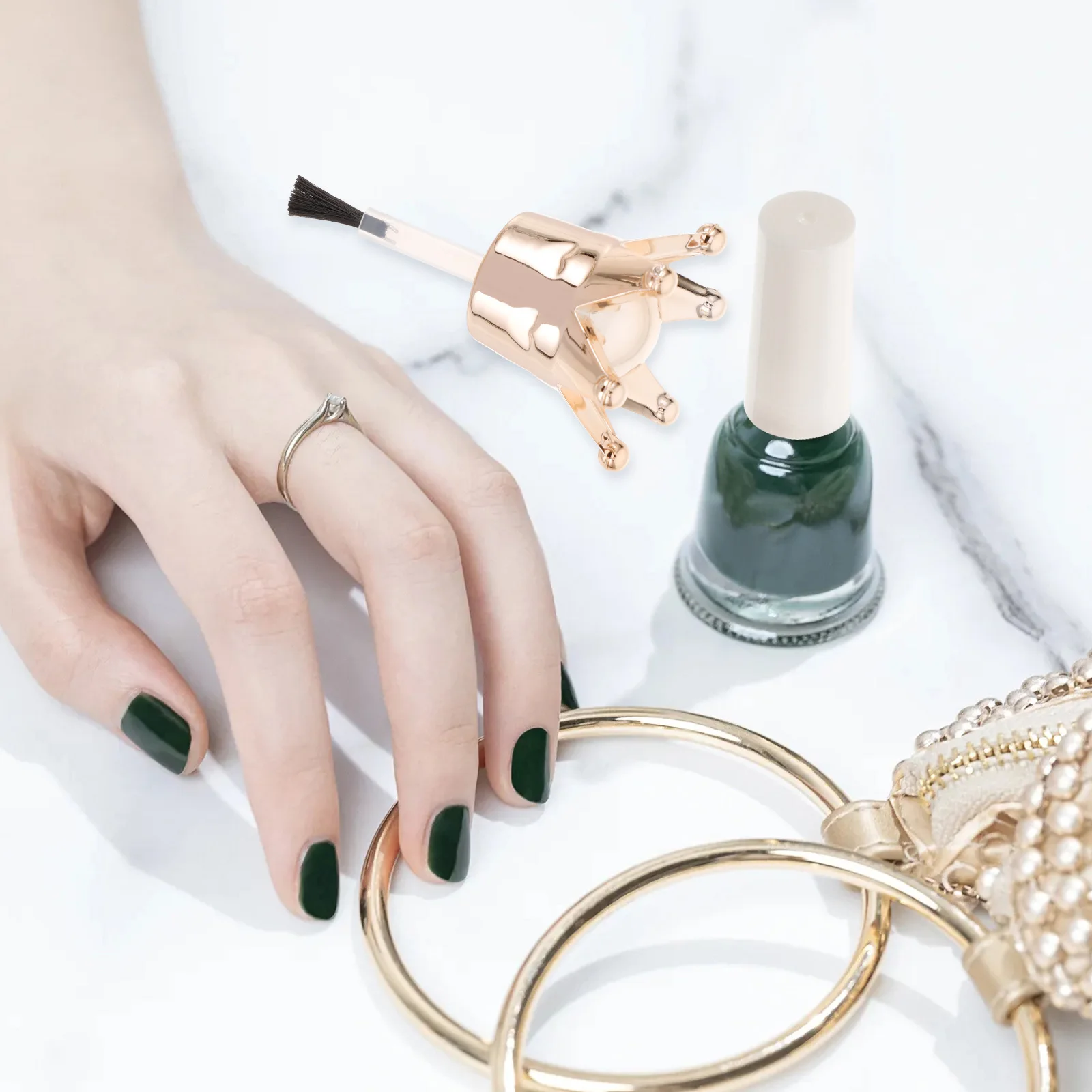 ฝาขวดน้ำยาทาเล็บ 10 ชิ้น แบบเปลี่ยนได้ ดูแลง่าย ดีไซน์รูปมงกุฎ สำหรับใช้ในบ้านและร้านทำเล็บ