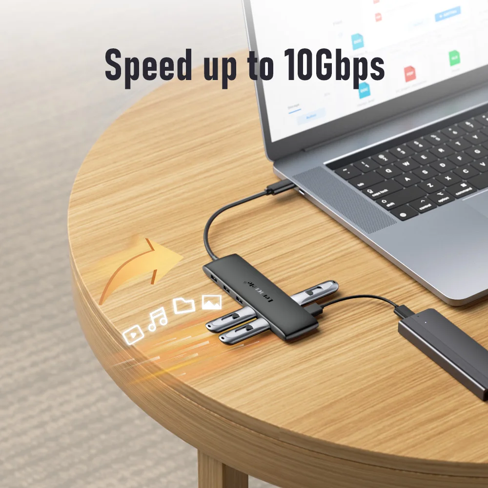 Lemorele 4K USB Hub USB C Docking Station Type C to Dual HDMI For Macbook iPad Pro Air M2 M1 Sumsang PC Accessories USB 3.1 HUB