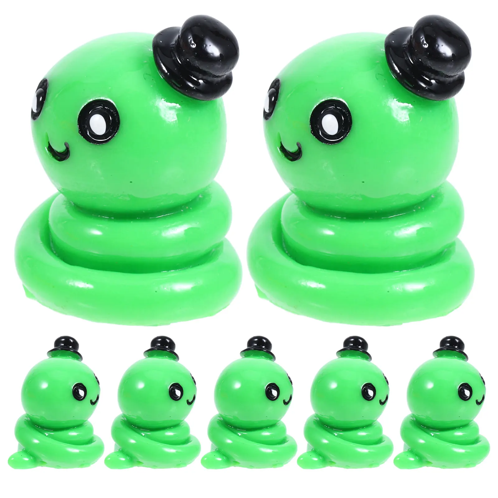 

10 Pcs Snake Ornaments Mini Resin Statue Animal Sculpture Miniature Figurine Decor