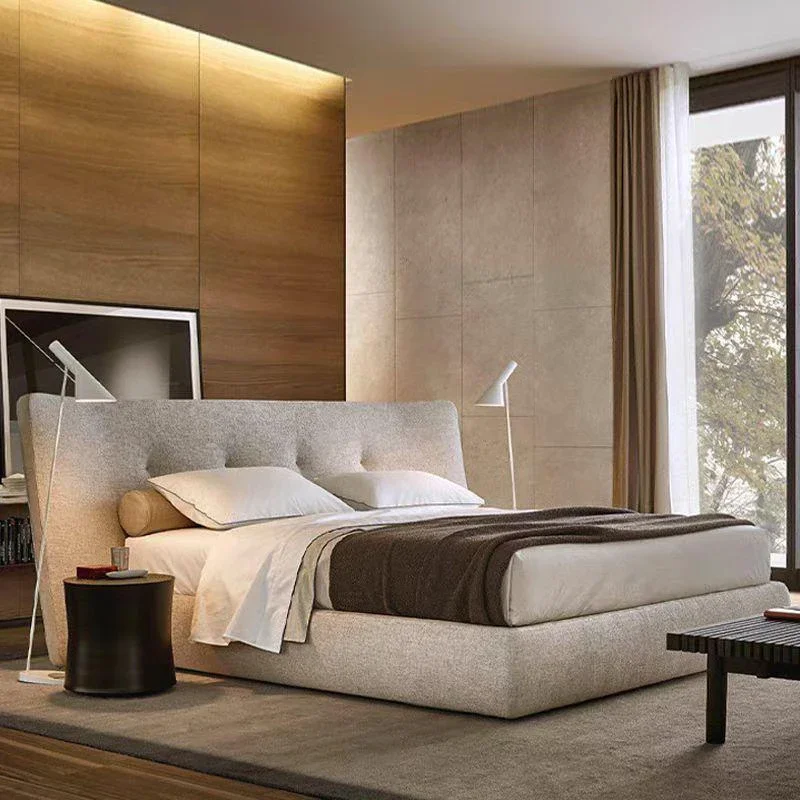 

Italian Minimalist Bed Double High Quality Sleeping Aesthetics Designer Bed Romantic Adult Letto Matrimoniale Hotel Furniture