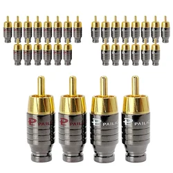 4/8/16PCS RCA Plug Jack Luxury Soldering Connector Speaker Audio Output/Input Adapter Plug Gold plated Earphone Connector Jack