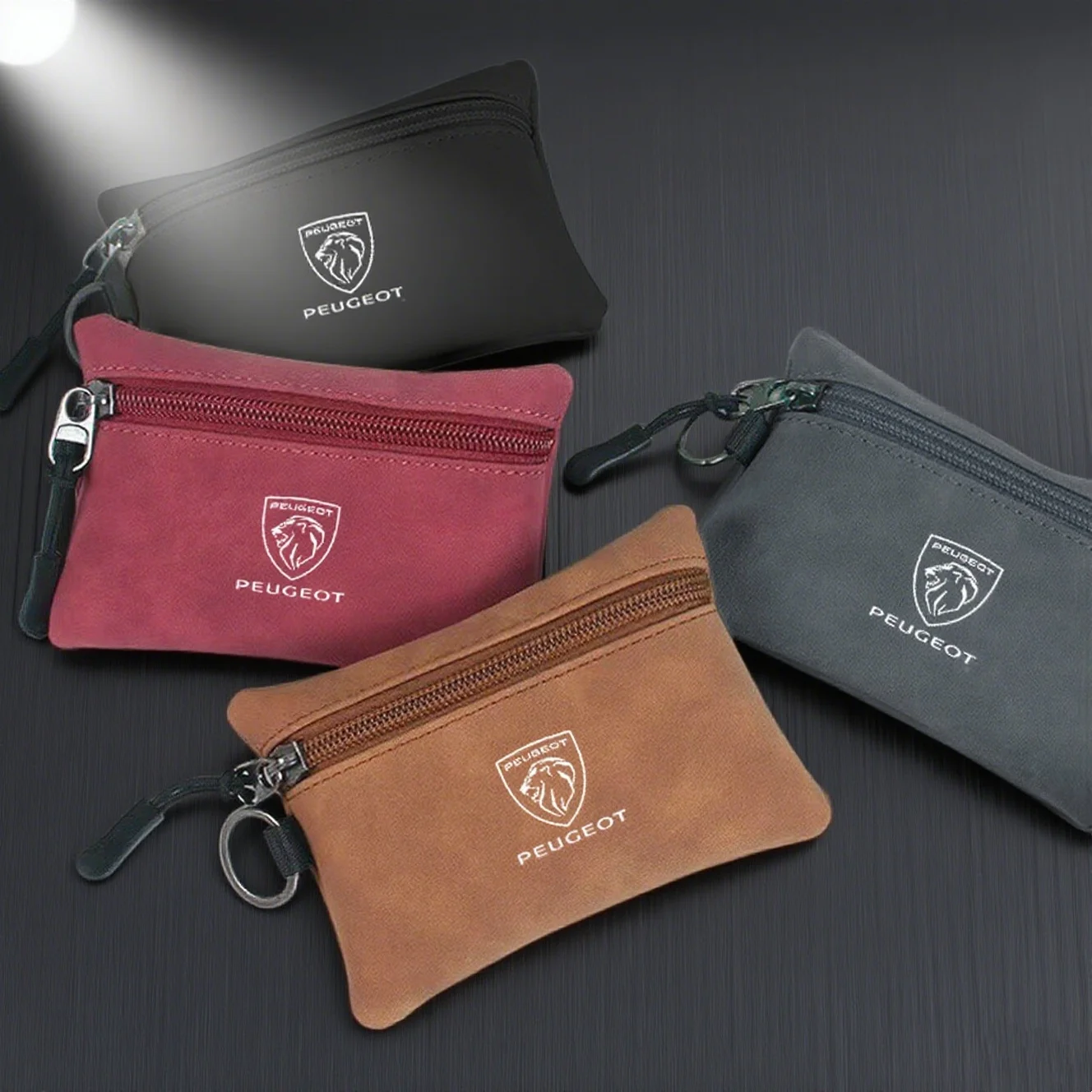 For Peugeot 308 3008 206 307 207 208 407 508 2008 5008 107 106 Accessories Car Logo Canvas Wallet Zipper Card Coin Bag Women Men