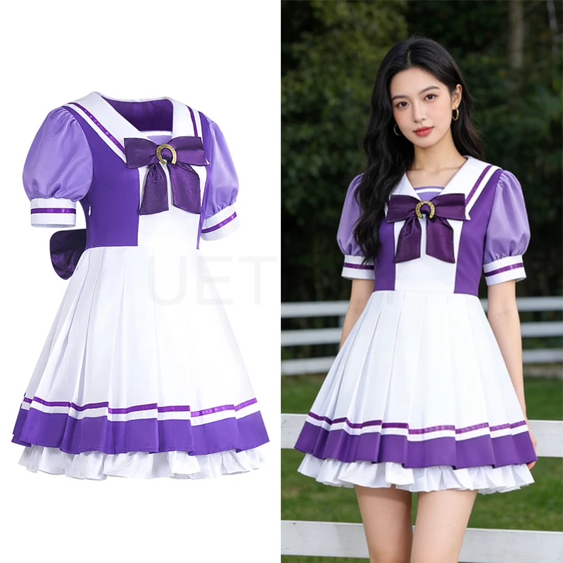 Uma musume bonito derby tracen uniforme da academia semana especial silêncio suzuka tokai teio maruzensky cosplay traje lolita vestido