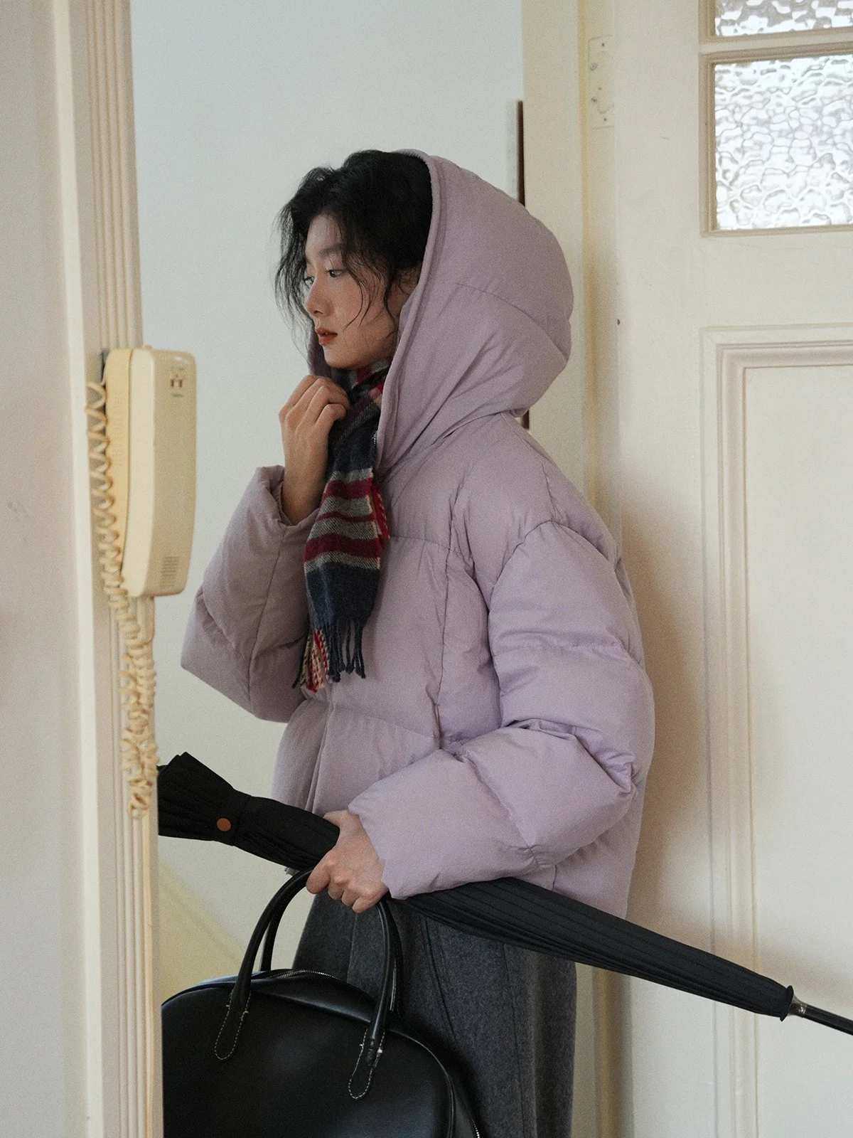 

Dailycloset Thiened White Du down Jaet Hooded Coat Korean Sle Commute Warm Nylon Fabric Ladies Faion Winter Coat