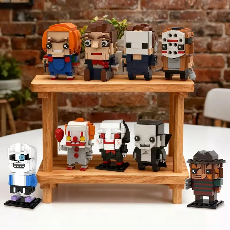 

Big Head Brick Figures Game Characters Mini Bricks DIY Building Blocks Desktop Ornament Toy Gift for Kids Boys Birthday