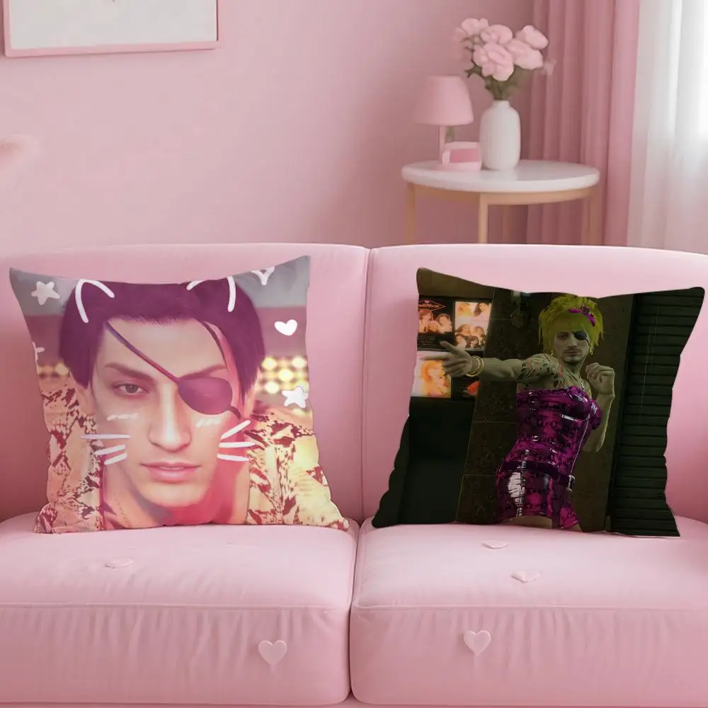 الحب G-Goro Majima Y-Yakuza كيس وسادة لينة أفخم النسيج الوجهين غطاء الوسادة المطبوعة الشتاء الدافئ أريكة كيس وسادة