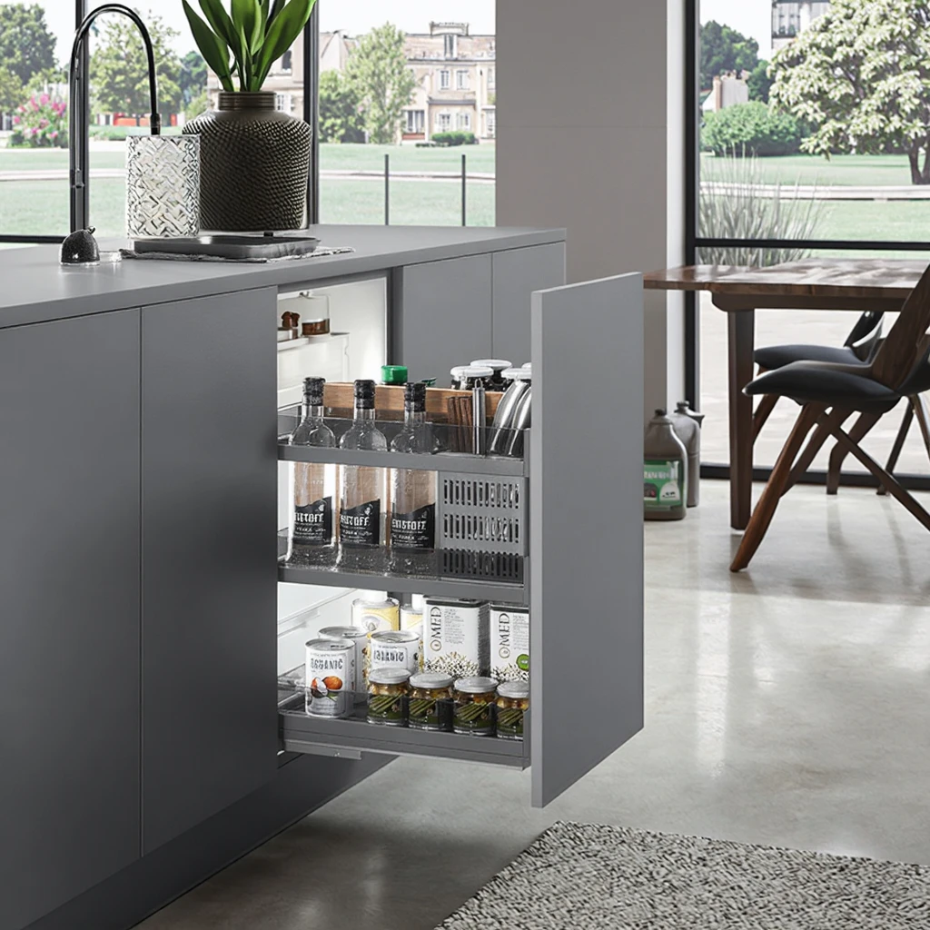 

Factory Multi-Functional Soft-Closing Drawer Seasoning Basket Kitchen Cabinet Accessories Pull Out Drawers