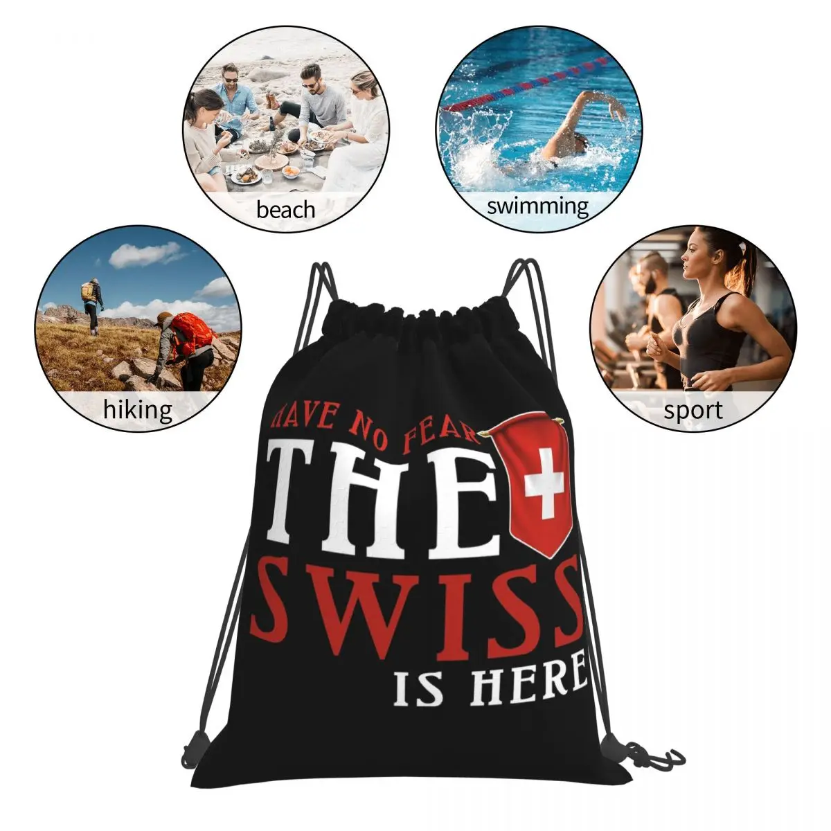 Рюкзаки с флагом Швейцарии, многофункциональные портативные рюкзаки на шнурке, карманная сумка для мелочей, сумки для книг для мужчин, женщин, студентов